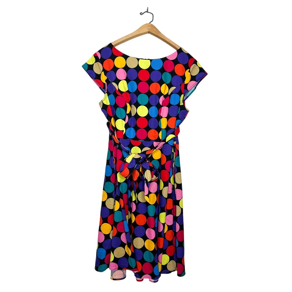 PUKAVT Womens Colorful Retro Polka Dot Mini Dress XL